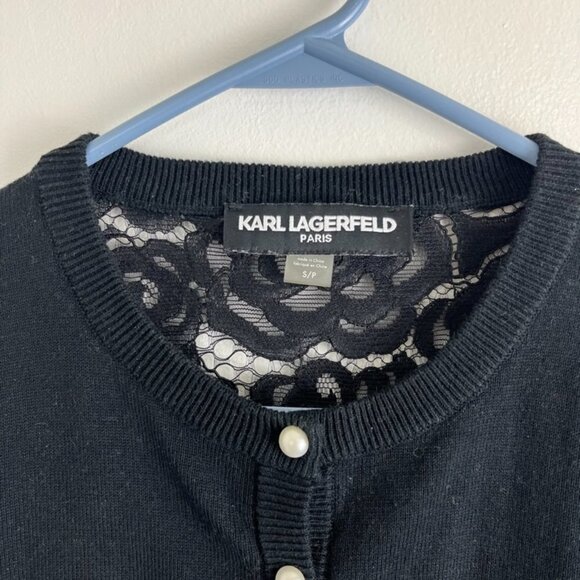 Karl Lagerfeld Black Lace Dressy Cardigan - Picture 3 of 8